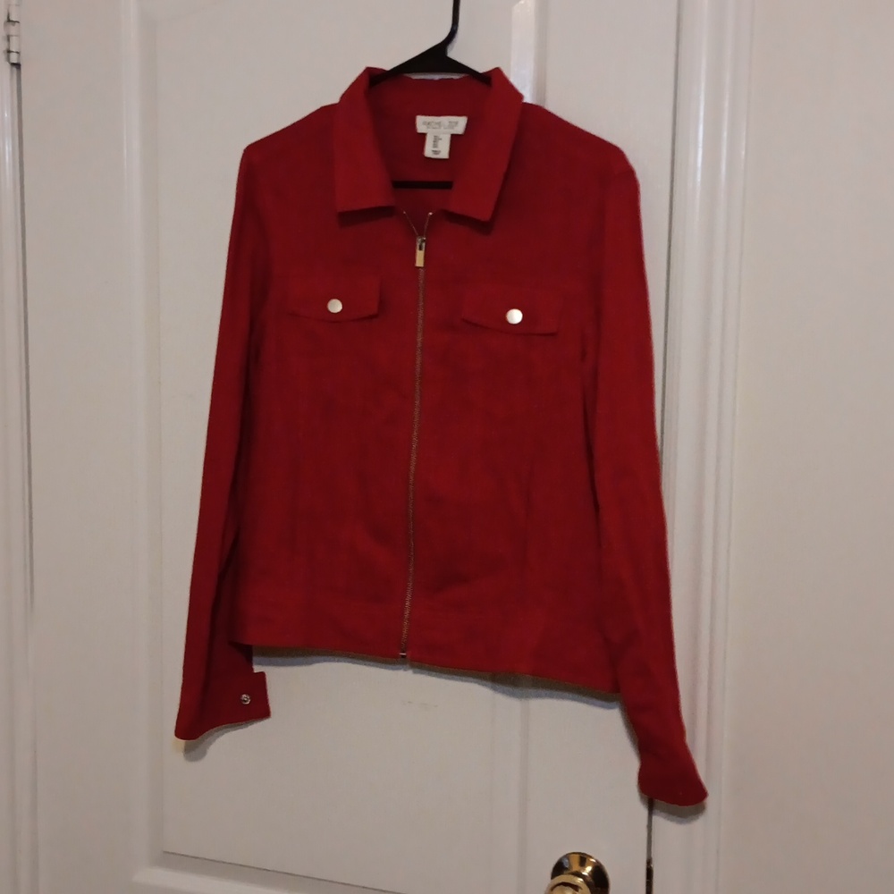Rachel Roy Vibrant Bright Red Linen Top